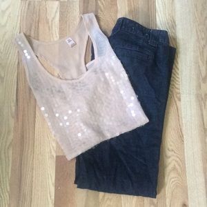 Beige Sequin Tanktop